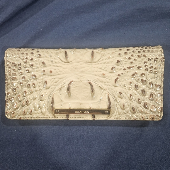 Brahmin Grey Croc-Embossed Ady Wallet with Gold Accent - Picture 6 of 9